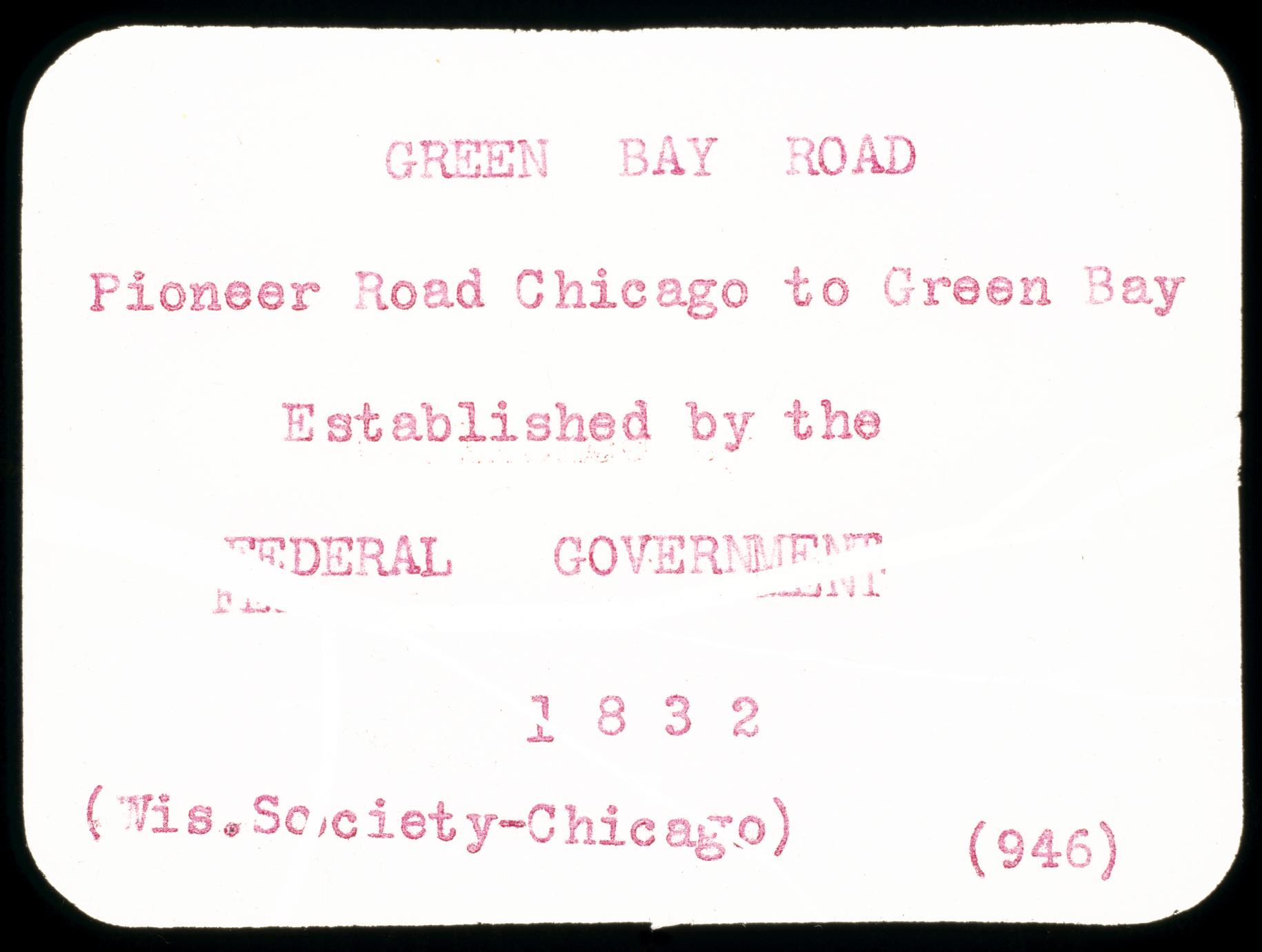 ‎Inscription on Green Bay Road markers UWDC UWMadison Libraries