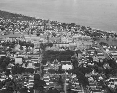 Aerial view of Hamilton Manufacturing Company main plant looking east