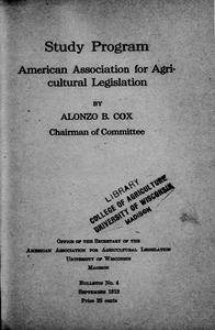 Study program : American Association for Agricultural Legislation