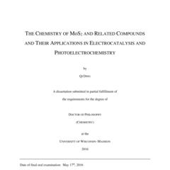 THE CHEMISTRY OF MoS2 AND RELATED COMPOUNDS AND THEIR APPLICATIONS IN ELECTROCATALYSIS AND PHOTOELECTROCHEMISTRY