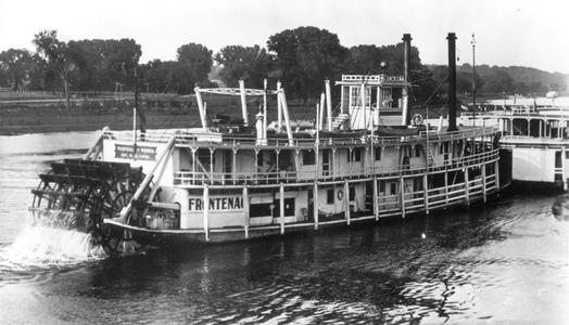Stern side view of the Frontenac on the Mississippi River.