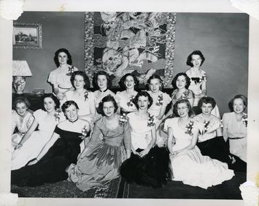 Alpha Phi members, with advisers Anne Marshall and Mrs. LaPointe
