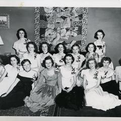 Alpha Phi members, with advisers Anne Marshall and Mrs. LaPointe