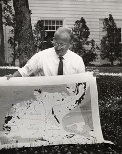 Edward Thiel with antarctic map