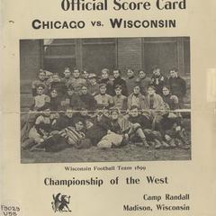1899 Chicago vs. Wisconsin program