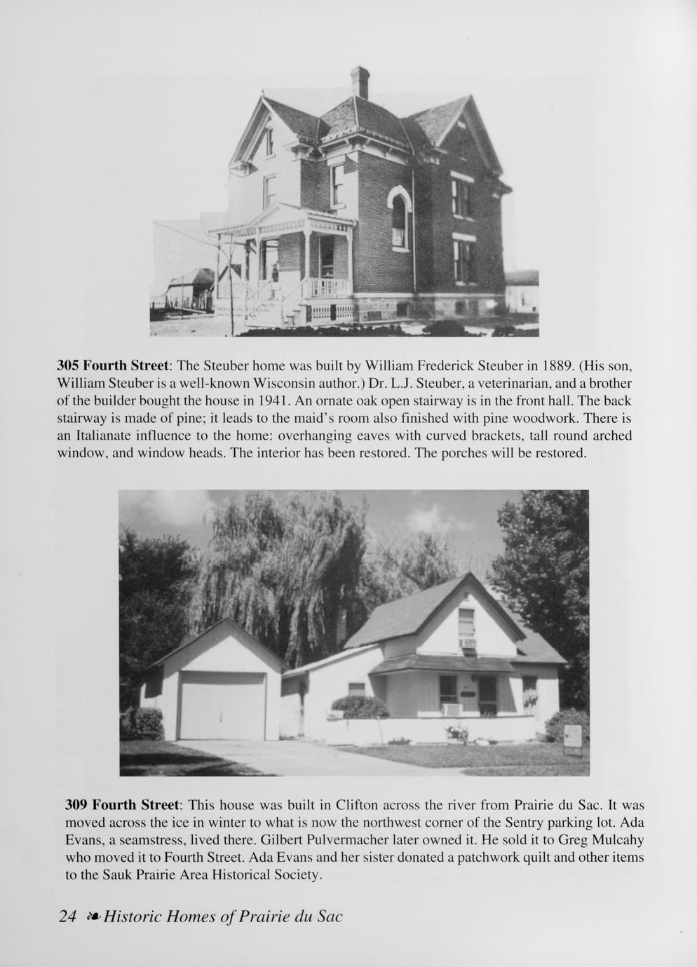 Historical homes of Prairie du Sac a project of the Sauk Prairie Area Historical Society