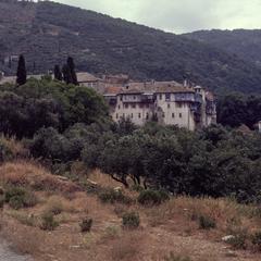 Distant view of Xeropotamou Monastery