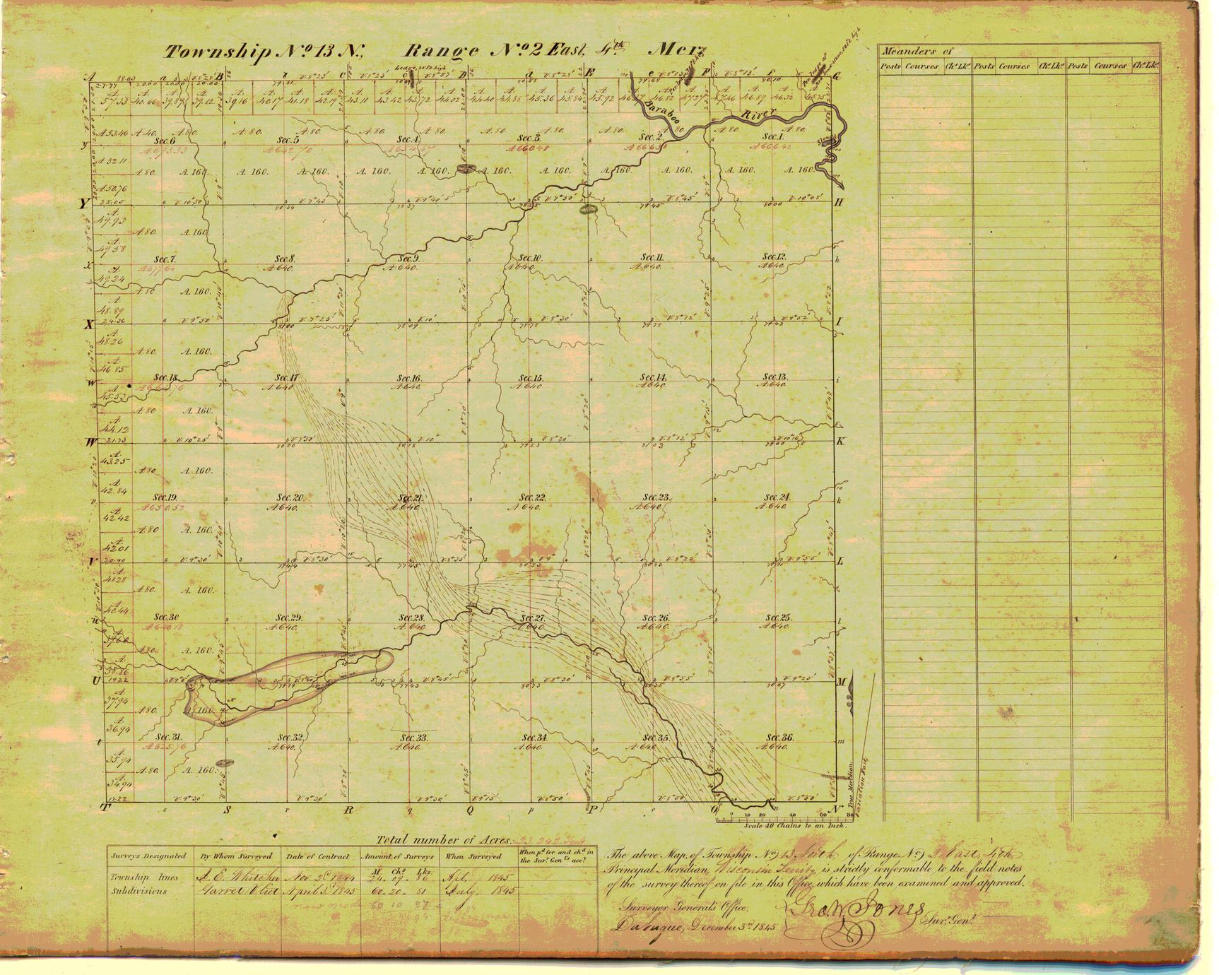 [Public Land Survey System map: Wisconsin Township 13 North, Range 02 East]