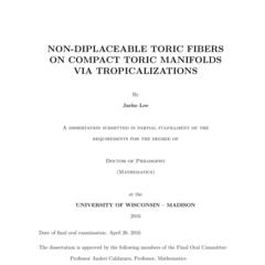 NON-DIPLACEABLE TORIC FIBERS ON COMPACT TORIC MANIFOLDS VIA TROPICALIZATIONS
