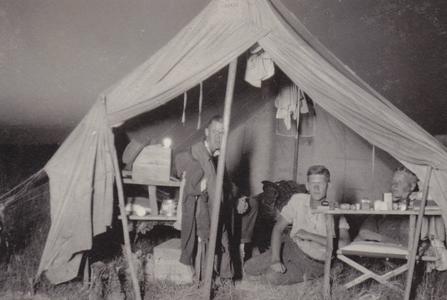 1918 Training camp - Marshall and Carlson in tent