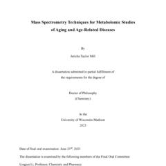 Mass Spectrometry Techniques for Metabolomic Studies of Aging and Age-Related Diseases