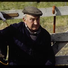 Isle of Skye, man in cap at the shearing