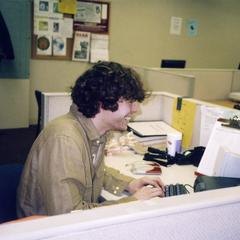 Student working at a computer