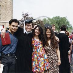 Four students at graduation about 1992