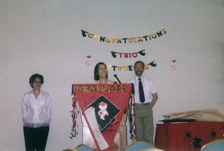 Student speaker at 2004 TRIO Program graduation