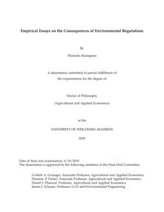 Empirical Essays on the Consequences of Environmental Regulations
