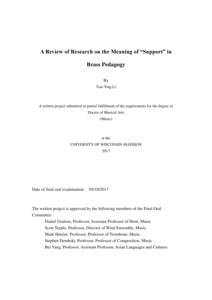 A Review of Research on the Meaning of “Support” in Brass Pedagogy