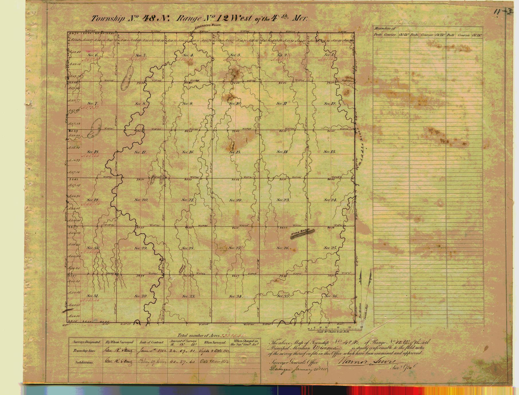 [Public Land Survey System map: Wisconsin Township 48 North, Range 12 West]