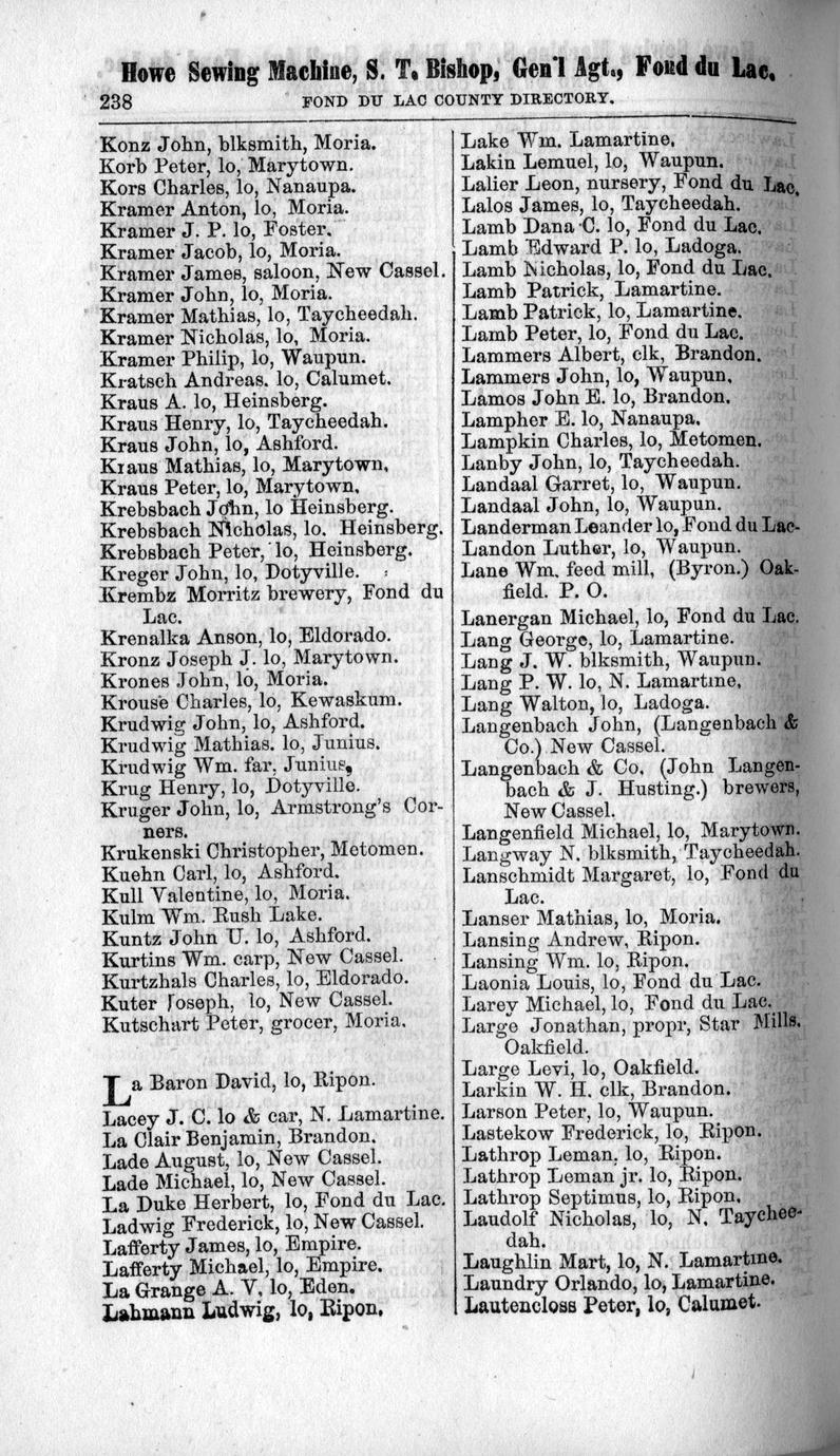 Fond du Lac County gazetteer Full view UWDC UWMadison Libraries
