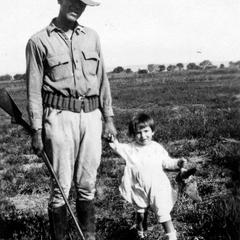 Hunting with Luna Bergere Leopold, son, September 1922 (Luna very small child)