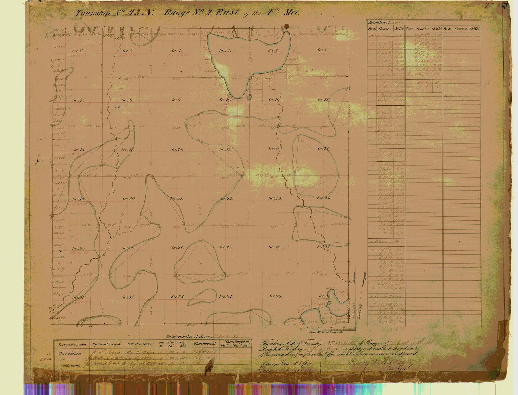 [Public Land Survey System map: Wisconsin Township 43 North, Range 02 East]
