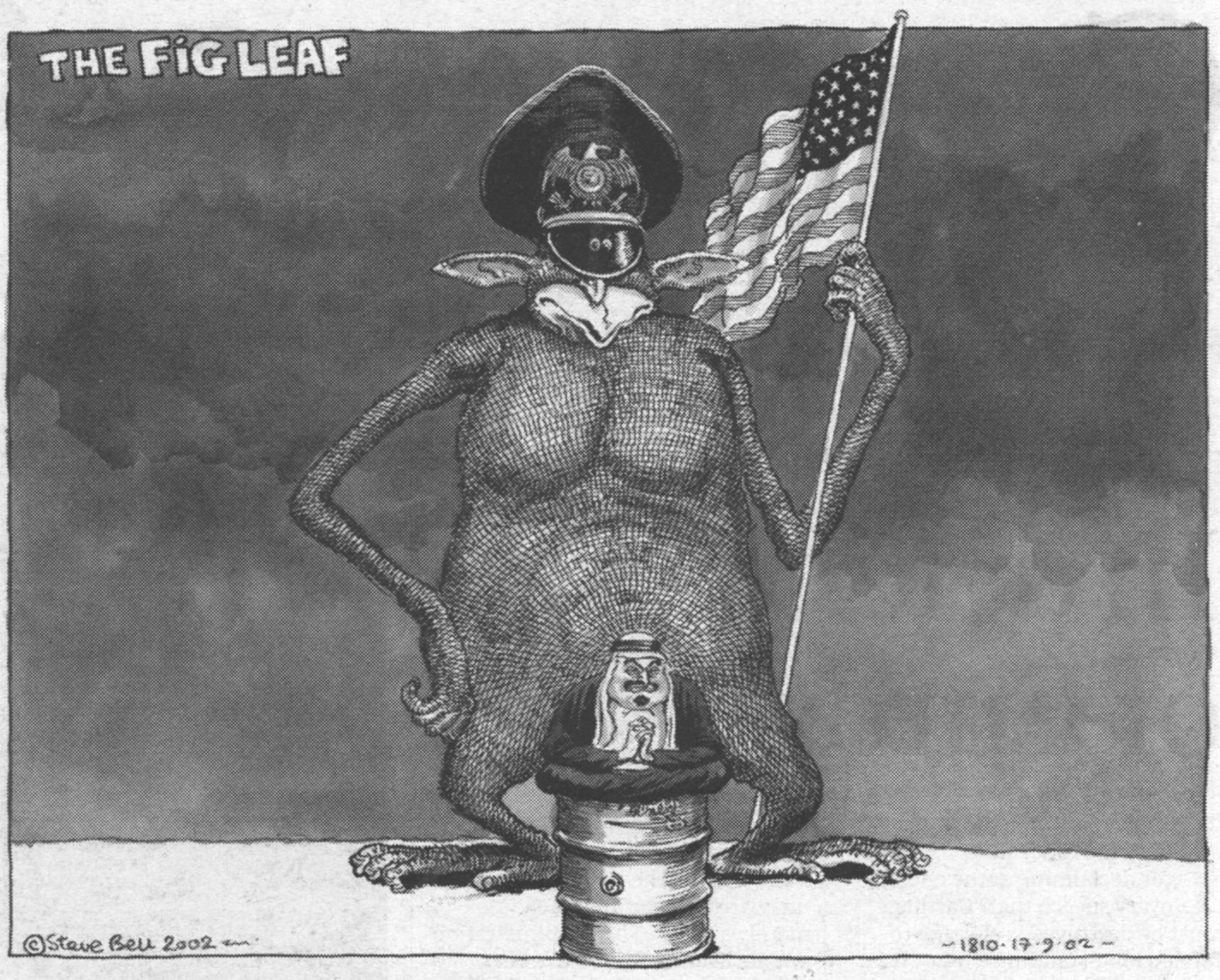 Steve Bell Cartoon "The Fig Leaf"