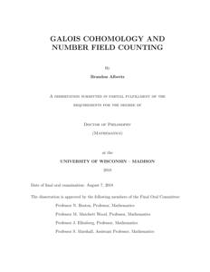 GALOIS COHOMOLOGY AND NUMBER FIELD COUNTING