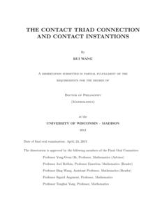 The contact triad connection and contact instantons