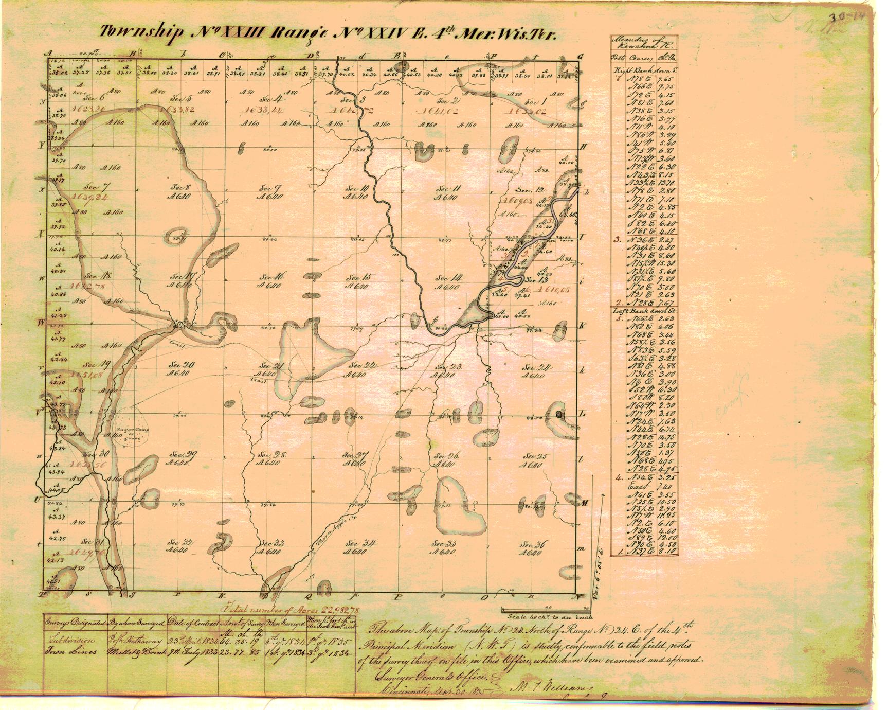 [Public Land Survey System map: Wisconsin Township 23 North, Range 24 East]