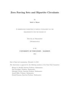 Zero Forcing Sets and Bipartite Circulants