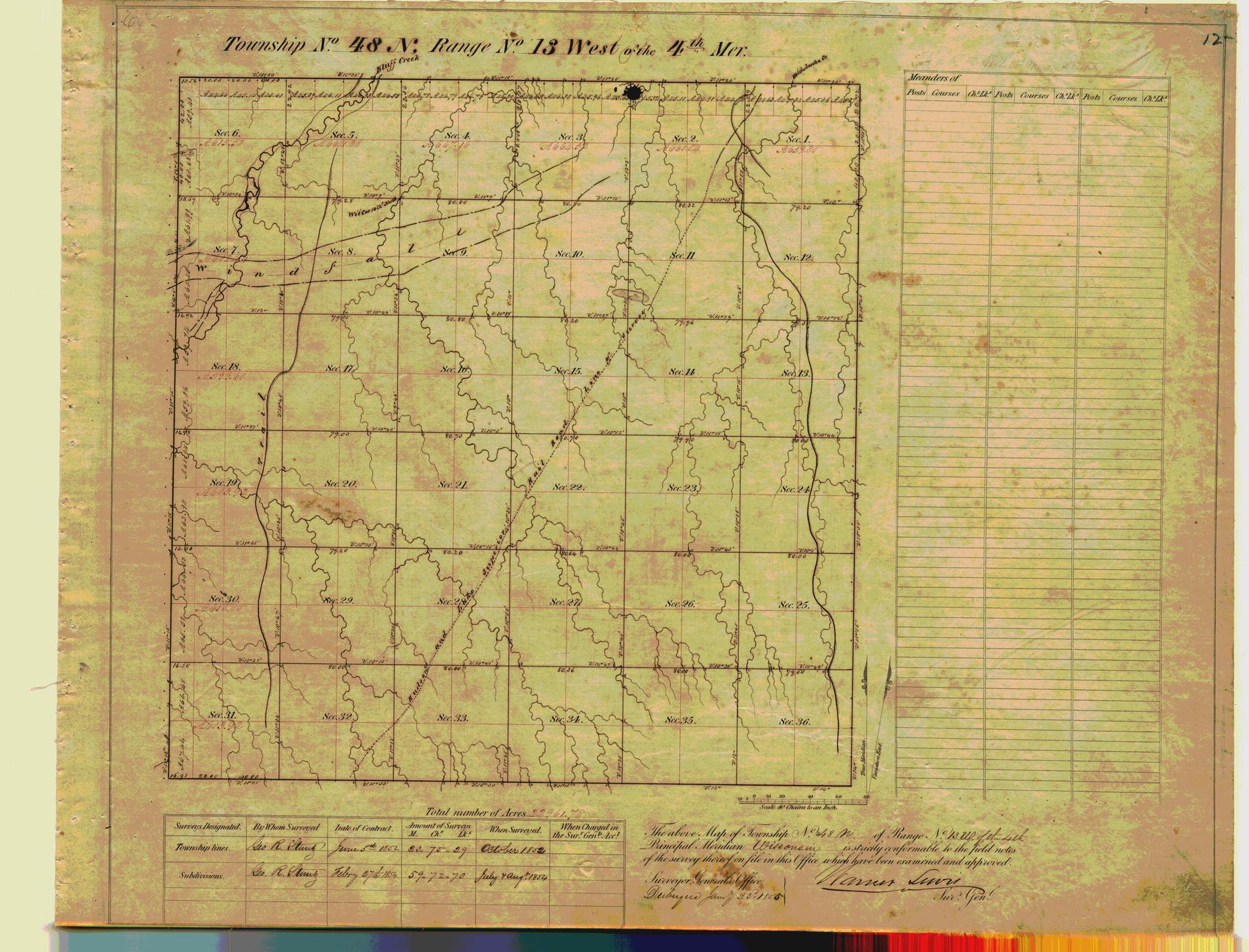 [Public Land Survey System map: Wisconsin Township 48 North, Range 13 West]