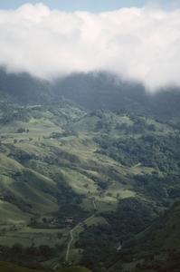 Valley of Río Guacimal with confluence of Río San Luis