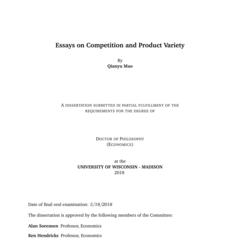 Essays on Competition and Product Variety