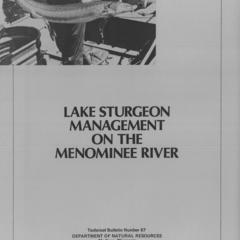 Lake sturgeon management on the Menominee River