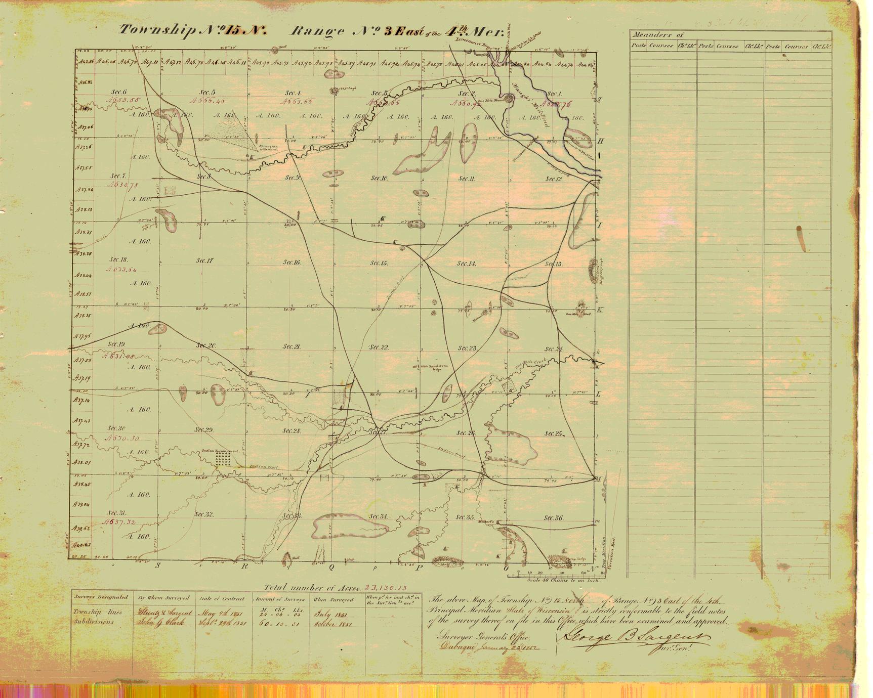 [Public Land Survey System map: Wisconsin Township 15 North, Range 03 East]
