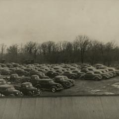 Nash automobiles and trucks await shipment