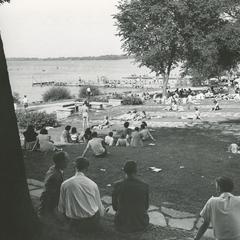 People sunbathing on the Terrace