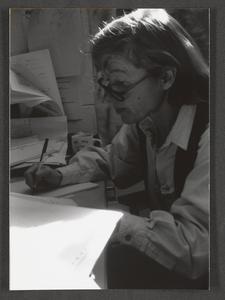 Professor Ro Cahill (Mathematics) at desk