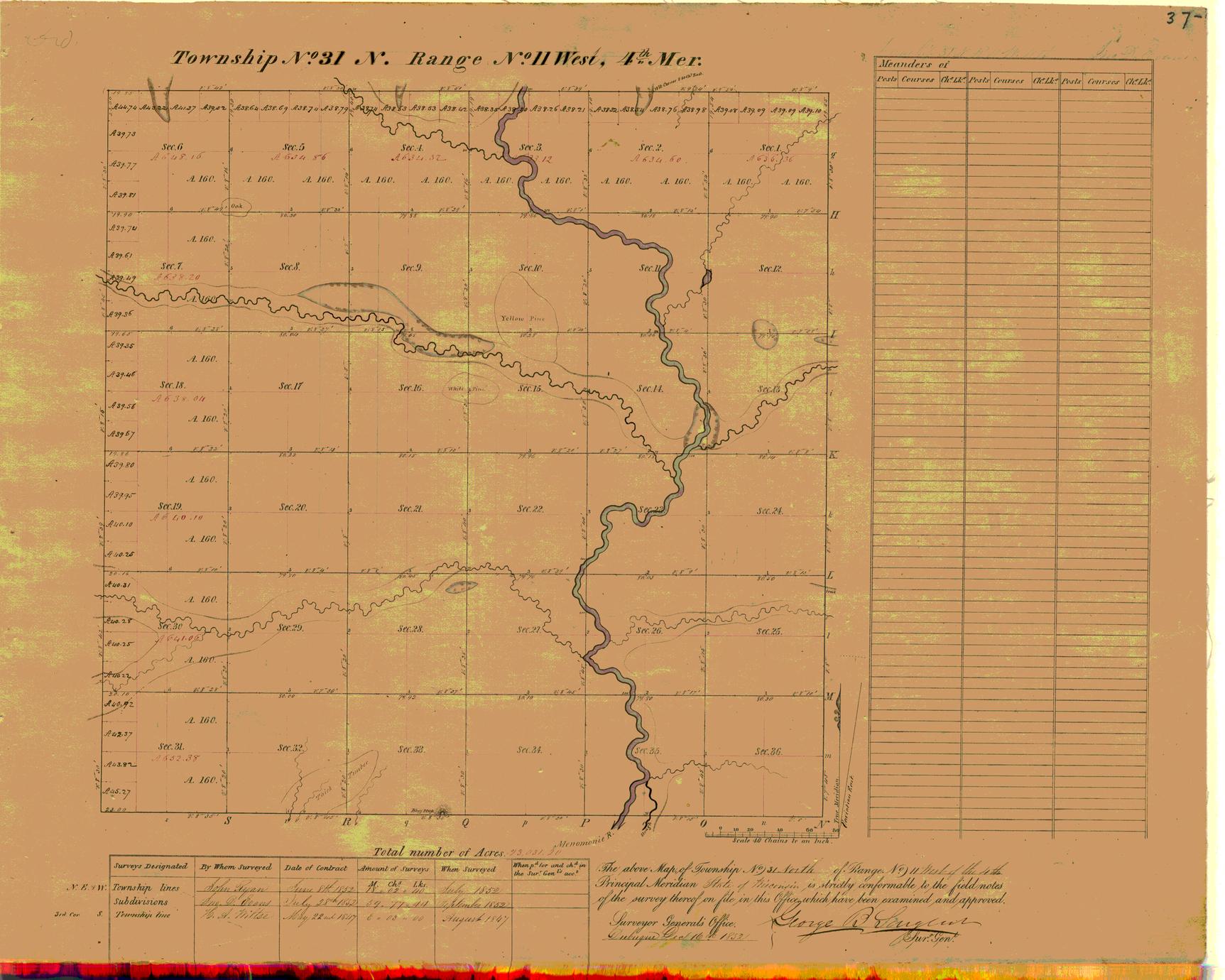 [Public Land Survey System map: Wisconsin Township 31 North, Range 11 West]