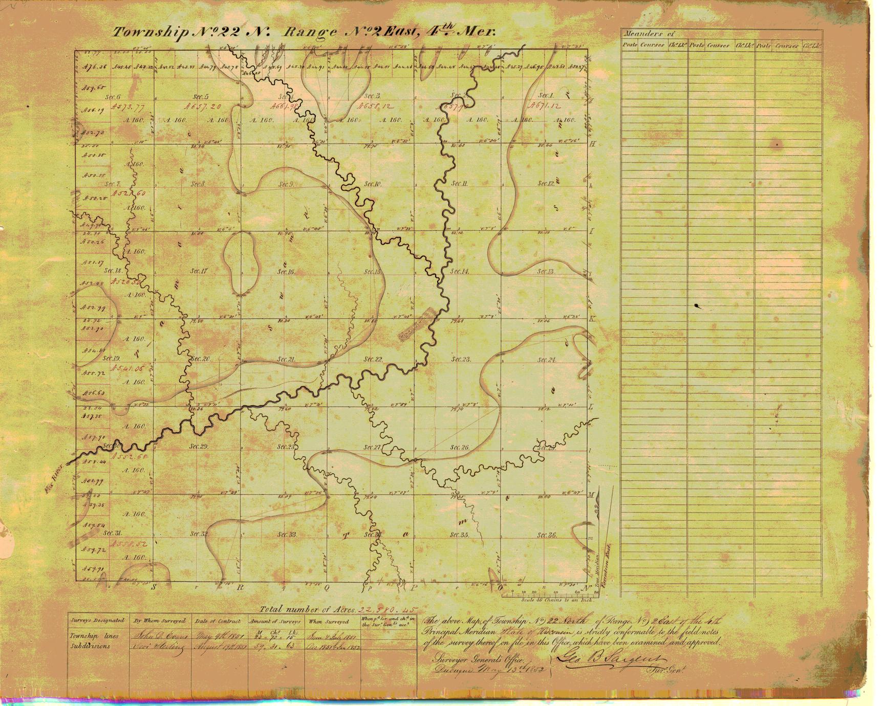 [Public Land Survey System map: Wisconsin Township 22 North, Range 02 East]
