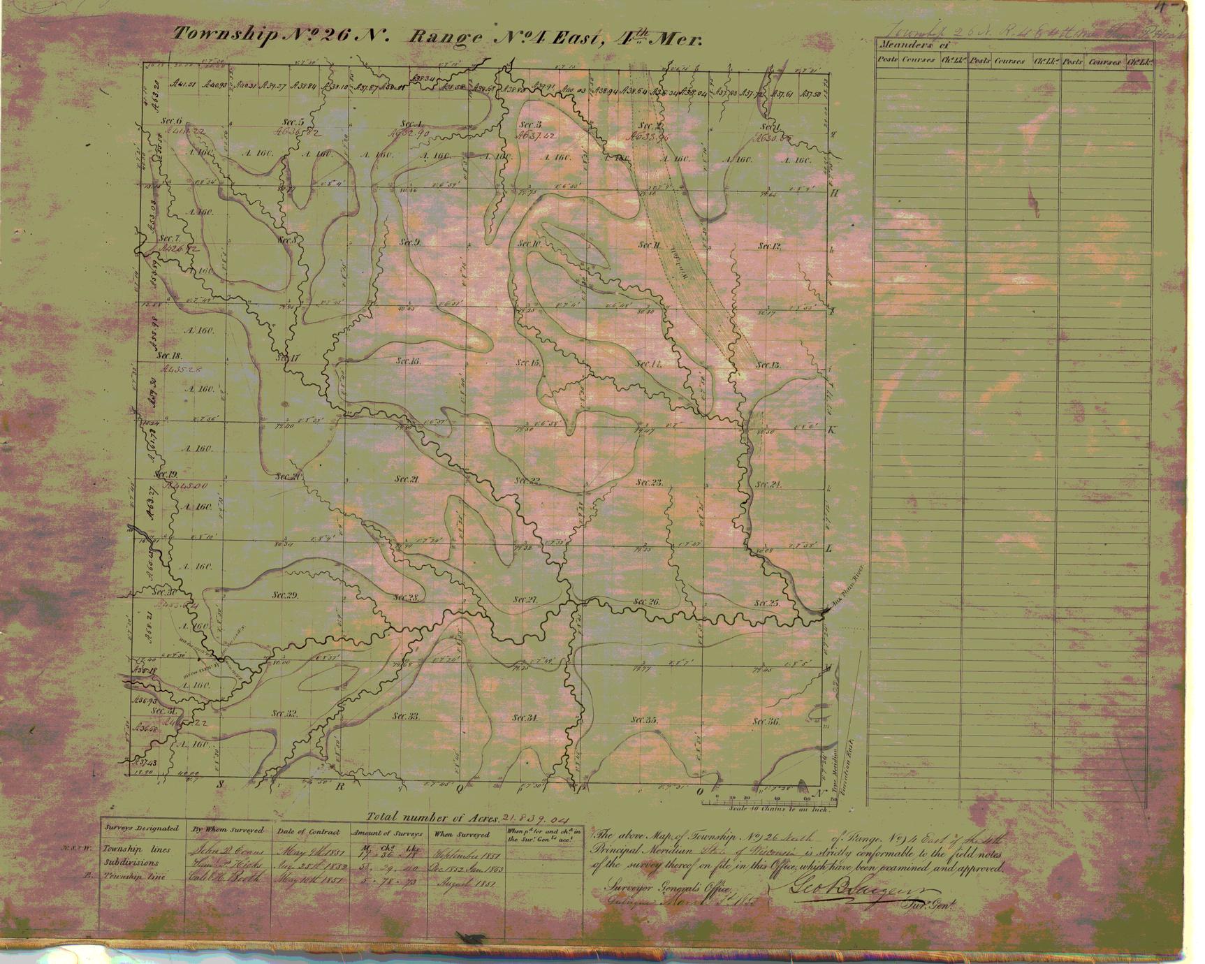 [Public Land Survey System map: Wisconsin Township 26 North, Range 04 East]