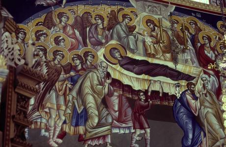 Dormition of the Theotokos at the new catholicon of Xenophontos