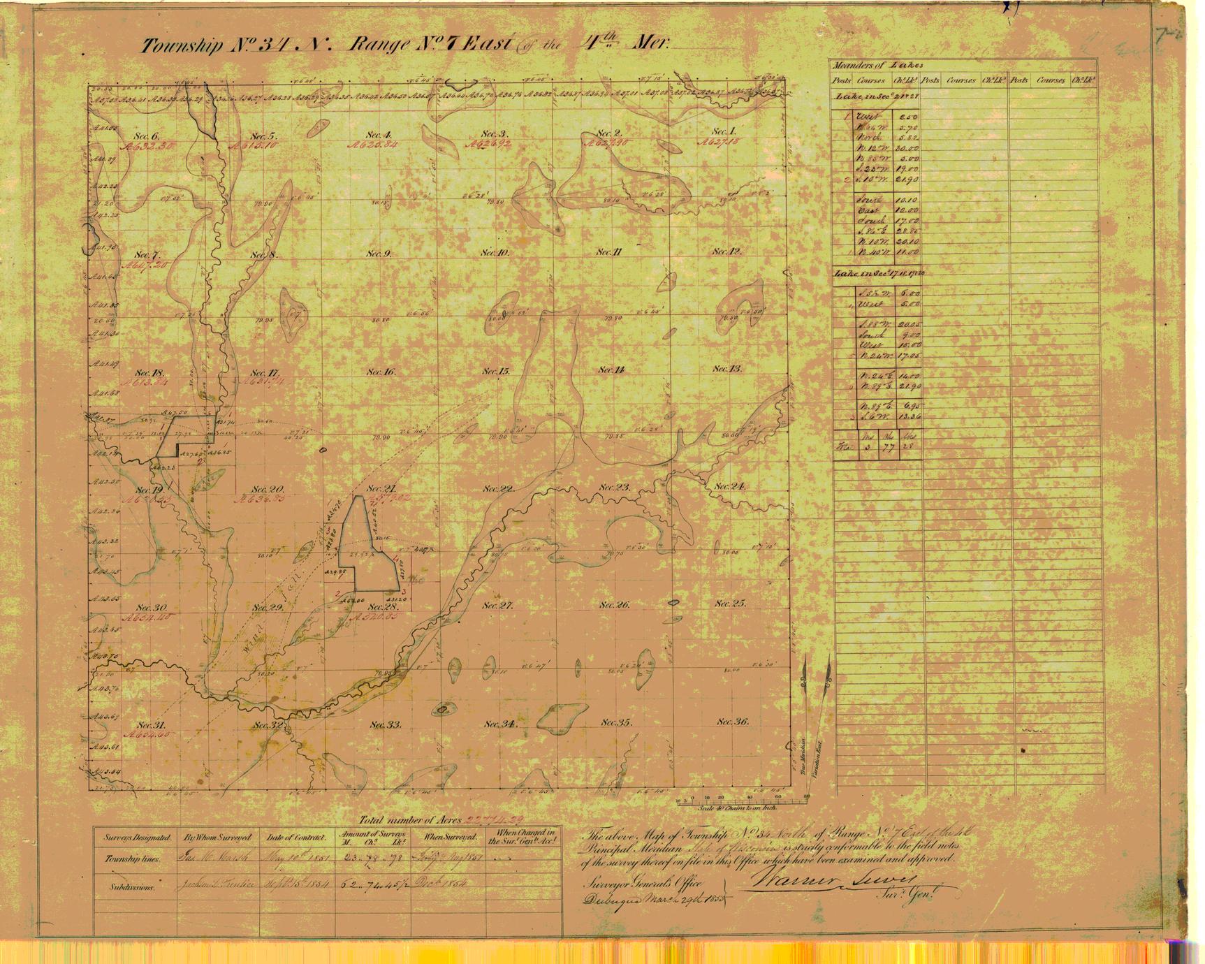 [Public Land Survey System map: Wisconsin Township 34 North, Range 07 East]