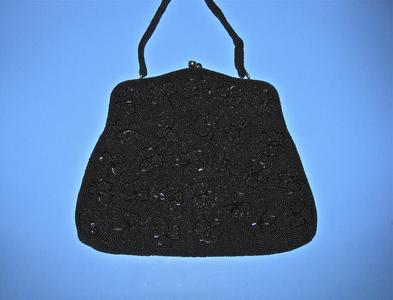 Black beaded evening bag