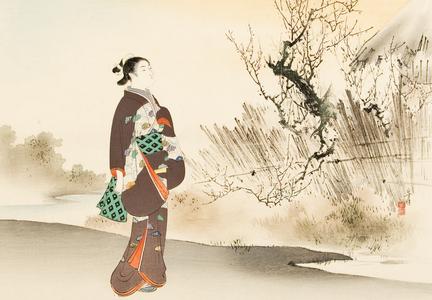 Young Woman by Plum Tree, from a series of women in interiors and landscapes