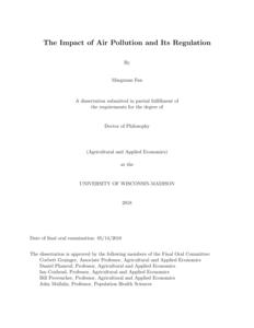 The impact of air pollution and its regulation