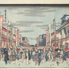 Kabuki Theaters at Nichomachi, from the series Famous Places in the Eastern Capital