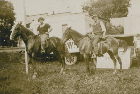 Horseback riders with H. A. Bruce Shows