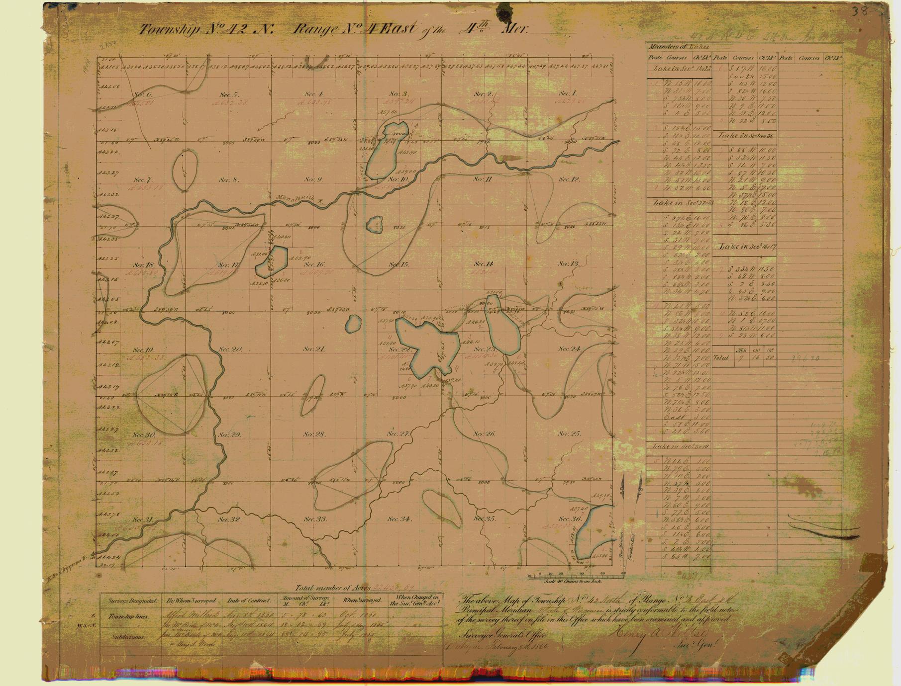 [Public Land Survey System map: Wisconsin Township 42 North, Range 04 East]