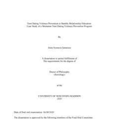 Teen Dating Violence Prevention to Healthy Relationship Education: Case Study of a Montanan Teen Dating Violence Prevention Program